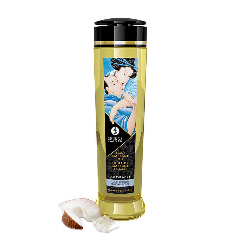 Huile de massage erotique